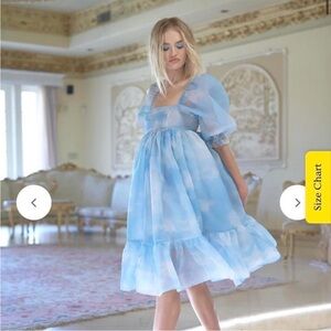 Selkie Blue Cloud Midi Dress
